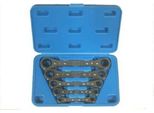 Set Di Chiavi Ad Anello A Cricchetto, Diritte, Reversibili | Sw 6 X 8 - 19 X 22 Mm | 5 Pz.