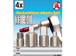 Kraftmann 8808 Set Di Adattatori Per Chiavi A Bussola 4 Pezzi Cv Per Bussole