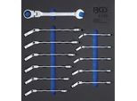 Bgs Carrello Officina Inserto 2/3: Set Di Chiavi Ad Anello A Cricchetto Angolate Sw 8 - 19 Mm 12 Pz. - 4195