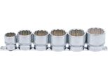 Set Di Chiavi A Bussola, Dodecagonale | Azionamento Quadrato 12,5 Mm (1/2") | Sw 24 - 38 Mm | 6 Pz."