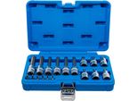 Bgs 5173 | Set Di Bussole Con Attacco Quadro 6,3 Mm (1/4") / 12,5 Mm (1/2"") | Profilo A T (Per Torx) | 18 Pz."