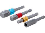 Set Di Adattatori Per Trapani | Colorati | Azionamento Esagono Esterno 6,3 Mm (1/4") | Uscita Quadra Esterna 6,3 Mm (1/4""), 10 Mm (3/8""), 12,5 Mm (1/2""), Esagono Interno 6,3 Mm (1/4"") | 4 Pz."
