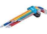 Set Di Chiavi Esagonali | Multicolore | Extra Lunghe | Profilo A T (Per Torx) Con Testa Sferica T10 - T50 | 9 Pz.