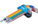 Set Di Chiavi Esagonali | Multicolore | Profilo A T (Per Torx) Con Foro E Testa A Sfera T10 - T50 | 9 Pz.