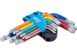 Set Di Chiavi Esagonali | Multicolore | Corte | Profilo A T (Per Torx) Con Foro E Testa A Sfera T10 - T50 | 9 Pz.