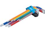Set Di Chiavi Esagonali | Multicolore | Extra Lunghe | Profilo A T (Per Torx) Con Foro E Testa A Sfera T10 - T50 | 9 Pz.