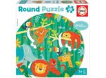 Educa 18906, Giungla, Puzzle Rotondo Di 28 Pezzi Per Bambini Dai 3 Anni In Su, Puzzle Di Animali