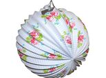 Palla Di Lanterna Bianca Con Fiori 25 Cm