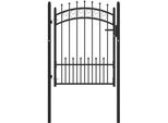 Vidaxl Cancello Di Recinzione Con Punte In Acciaio 100X125 Cm Nero