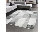 Tappeto Da Salotto Di Design In Lana Grigio Crema Dimensioni - 80X150 Cm
