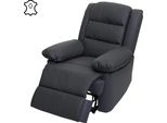Poltrona Tv HWC-G15, Poltrona Reclinabile, Pelle + Similpelle 101X87X100Cm ~ Grigio