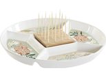 Vassoio Di Snack Dkd Home Decor 23,5 X 23,5 X 3 Cm Verde Gres