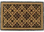 Tappetino Antipolvere In Cocco, Sostenibile, Ornamenti In Nero Dimensioni - 40 X 60 Cm