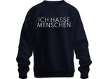 I Hate People Saying Sarcasm Antisocial Minimalist Unisex Felpa Pullover, Navy, M