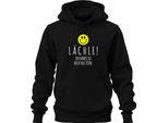 Smile You Can't Kill Them All Felpa Con Cappuccio Unisex Humour Smiley Nero, Nero, 3XL