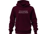 I Hate People Saying Sarcasm Antisocial Minimalist Unisex Hoodie Felpa Con Cappuccio, Borgogna, M