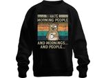 Hate Morning People Mornings And People Kaffee BäR Vintage Grunge Unisex Felpa Pullover, Schwarz, Xl