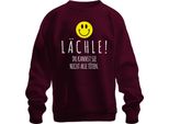 Smile You Can't Kill Them All Black Humour Smiley Pullover Felpa Unisex, Borgogna, S