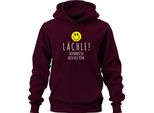 Smile You Can't Kill Them All Black Humour Smiley Unisex Hoodie Hoodie, Burgundy, M