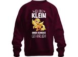 Sono Piccolo Ma Pericoloso! Unicorno Fantasy Girl Humour Unisex Felpa Pullover, Borgogna, L