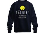 Smile You Can't Kill Them All Black Humour Smiley Pullover Felpa Unisex, Navy, S