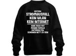 Interruzione Di Corrente Senza Wlan Né Internet Offline Umorismo Da Giocatore Divertente Felpa Unisex Pullover, Nero, S