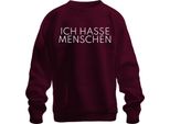 I Hate People Saying Sarcasm Antisocial Minimalist Unisex Felpa Pullover, Borgogna, S
