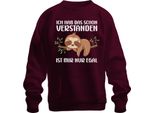 Capito Che Non Mi Interessa Il Bradipo Che Dorme Dice Ironia Unisex Felpa Pullover, Borgogna, 3XL