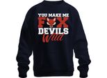 Mi Fai Diventare Una Volpe Selvaggia Fuchs Teufels Wild Bayrisch Spruch Unisex Felpa Pullover, Navy, 3XL
