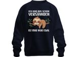 Capito Che Non Mi Interessa Il Bradipo Che Dorme Dice Ironia Unisex Felpa Pullover, Navy, Xl