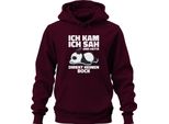 Sono Venuto, Ho Visto E Non Ho Avuto Alcun Desiderio Di Panda Pigro Stanco Sonno Unisex Felpa Con Cappuccio, Borgogna, 3XL