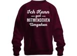 Posso Trattare Con Le Persone Sarcastic Antisocial Humour Irony Unisex Felpa Pullover, Borgogna, L