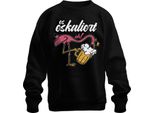 Es Eskaliert Eh Fenicottero Birra Godimento Spiaggia Festa Alcolici Mallorca Unisex Felpa Pullover, Nero, L