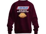 Leberkas Du Bist Ned Du Wenn Hunger Bayern Brotzeit Snack Humour Unisex Felpa Pullover, Borgogna, S
