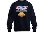 Leberkas Du Bist Ned Du Wenn Hunger Bayern Brotzeit Snack Humour Unisex Felpa Pullover, Navy, M