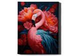 Oh Art! - Set Di Pittura Per Numeri Flamingo - 40X50Cm, Con Cornice In Legno E Pennelli Fai Da Te