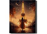 Oh Art! - Set Di Pittura Per Numeri Parigi - 40X50Cm, Con Cornice In Legno E Pennelli Fai Da Te