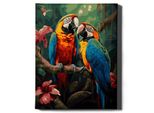 Oh Art! - Set Di Pappagalli Paint By Numbers - 40X50Cm, Con Cornice In Legno E Pennelli Fai Da Te