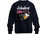 è In Escalation Comunque Fenicottero Birra Godimento Spiaggia Festa Alcolici Mallorca Unisex Felpa Pullover, Navy, L