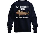 Non Sono Pigro, Ho Pazienza, Bradipo, Idea Regalo Divertente, Felpa Pullover Unisex, Navy, 3XL