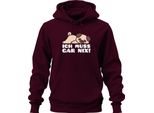 Non Devo Fare Nulla Carino Il Carlino Che Dice Amore Per Il Cane Fan Del Carlino Regalo Unisex Con Cappuccio Felpa Con Cappuccio, Bordeaux, Xxl