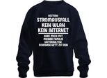 Interruzione Di Corrente Senza Wlan Né Internet Offline Umorismo Dei Giocatori Divertimento Felpa Unisex Pullover, Navy, S
