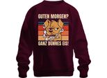 Buongiorno? Ghiaccio Molto Sottile! Mattina Grouch Caffè Regalo Cane Unisex Felpa Maglione, Borgogna, M