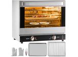 Kompakter Backofen - 66 L Tischbackofen, 65-250 °C - Toastofen mit 4 Ebenen - 58 x 55 x 50 cm Minibackofen, Timer 0-120 min - Elektrobackofen, Kleinbackofen - Heißluftfritteuse, Grill, Toaster