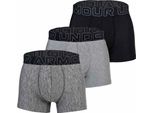 Boxer Under Armour Da Uomo, Confezione Da 3 - Performance Tech Trunks Solid 3'', Elasticizzati, Tinta Unita Grigio/Nero M