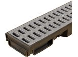Scarmaxx 1M Canale Di Drenaggio A Pavimento Canale Per Acqua Piovana A15 60 Mm Griglia A Barre Grigio - 13X100X6Cm