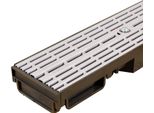 Scarmaxx 1M Canale Di Drenaggio A Pavimento Canale Per Acqua Piovana A15 60 Griglia A Barre Longitudinali Grigio - 13X100X6Cm