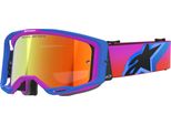 Occhiali Vision 8 Corp, Alpinestars (Blu/Viola/Arancio, Plexi Rosso A Specchio) 2026