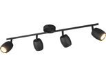 Plafoniera, Metallo, Nero, GU10, 4 Luci, L 70,5 Cm