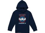 Capitan America - Felpa Con Cappuccio Per Bambini, Pullover TV22743 (128) (Navy)